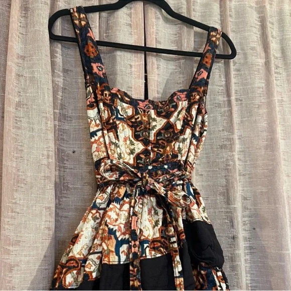 Anthropologie Square-Neck Printed Tiered Midi Dress, NEW - Picture 7 of 15